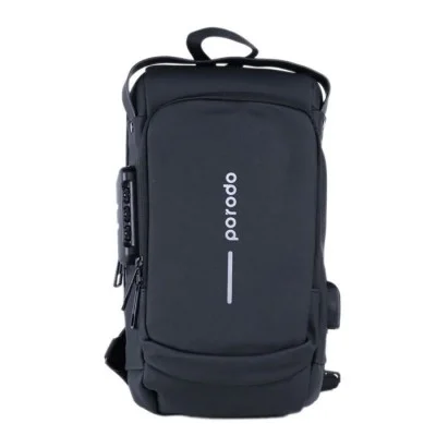 Porodo Lifestyle Water-Proof Oxford Fanny Pack With USB-A Port - Black